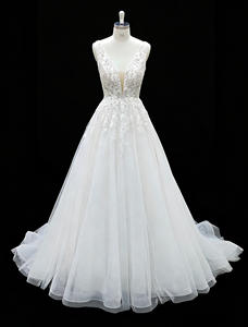 Nuevo Vestido <span class=keywords><strong>de</strong></span> Novia <span class=keywords><strong>de</strong></span> Encaje y Tul Color Marfil, Estilo Clásico, Elegante y Moderno, Línea A, Largo hasta el Suelo, Talla Grande, para <span class=keywords><strong>Boda</strong></span> <span class=keywords><strong>Civil</strong></span> Sencilla, 2026 - Product Image 1