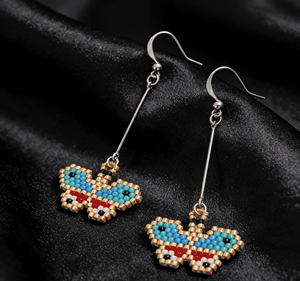 ต่างหูจี้รูป<span class=keywords><strong>ผีเสื้อ</strong></span>ขอบทองคลาสสิกและน่ารัก ต่างหูจี้ลูกปัดมิยูกิถักมือ ขายตรงจากโรงงาน - Product Image 2