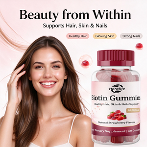 Gomitas de Biotina de Marca Privada OEM ODM, 10000mcg de Vitamina B7 en Gomitas para Cabello, Piel y Uñas, Sabor Fresa, Suplemento de Biotina - Product Image 3