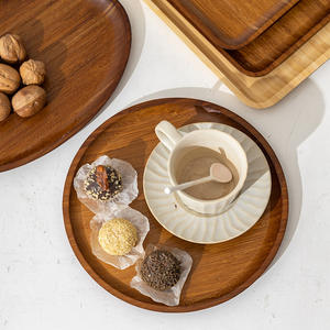 Acacia Wood Tea <strong>Tray</strong> Household Rectangular Coaster Bamboo Pizza <strong>Tray</strong> Barbecue Wooden Plate Cake <strong>Candy</strong> <strong>Tray</strong> - Product Image 4