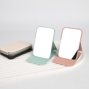 Biểu Tượng Tùy Chỉnh Dày Shatterproof Glass Có Thể Điều Chỉnh Góc Gấp Da Máy Tính Để Bàn Nhỏ Gọn Trang Điểm Đi Du Lịch Gương - Product Image 5