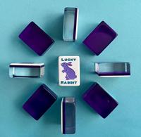 Tuiles de Mahjong en gelée violette, points circulaires multicolores, lapin porte-bonheur, Joker, mots anglais, peintes à la main, acrylique, ensemble américain, cadeau