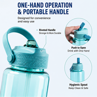 Bouteille de sport Tritan 800 ml Édition Coupe 2026 avec logo personnalisé, sans BPA, anti-fuite, écologique, avec paille, ouverture à une main, idéale pour les voyages