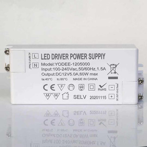 YODEE <b>LED</b> <b>Driver</b> Power Supply <b>12V</b> 500mA 6W Constant Voltage Indoor Use Natural Cooling CE Certified - Product Image 4