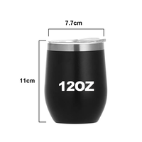 Faible MOQ – Gobelet isotherme à double paroi de 12 oz, sans pied, en acier inoxydable, pour vin, café, voyage – Maintien thermique 24-36 heures