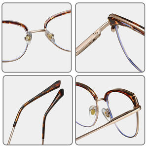 Gafas de Ojo de Gato 87331 para Mujer, Montura Metálica con Patillas de Resorte, Protección contra Luz Azul, Montura Completa, Tamaño Mediano, Gafas Ópticas - Product Image 3