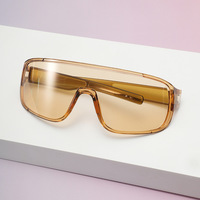 Nouvelles Lunettes de Soleil UV400 2026, Monture Large Jaune Tendance, Style Célébrité, Lunettes Coupe-Vent pour Hommes et Femmes