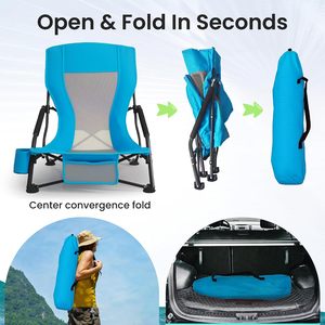 Chaise de camping et de pêche pliable portable, mobilier d'extérieur pour la plage et le camping - Product Image 2