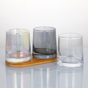 Luxury Iridescent Glass Classic Design Candle Holders Lanterns <b>Jars</b> <b>Empty</b> 250mL Bamboo Lid Eco-Friendly Business Gifts Storage - Product Image 4