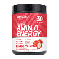 OEM ODM Amino Enerji Tozu Artı Odaklanma BCAA Elektrolitleri Sulu Çilek Aromalı Antrenman Öncesi Fitness Takviyesi