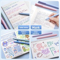 Stylo Marqueur Morandi 0,5 mm à Séchage Rapide, Type Pression, Couleurs Vives, Style Japonais, Idéal pour Étudiants