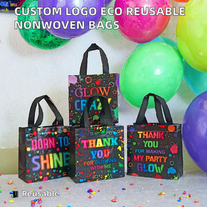 Sacs cadeaux, sacs à bonbons, sacs à friandises, sacs de fête en PP non tissé, écologiques, réutilisables, avec logo personnalisé imprimé à l'écran, thermosoudables, vente en gros - Product Image 2