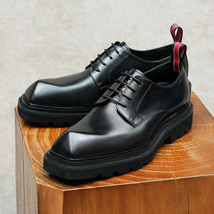 Nouveauté Chaussures habillées à lacets pour homme - Bout carré à pois, Taille 37-46, Idéal pour l'automne, décontracté et pour le bureau - Product Image 6