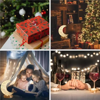 ENSEMBLE LED veilleuse étoile cristal lampe de table atmosphère lampe décorative batterie Modem romantique cadeau chambre chevet
