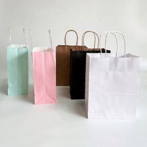 ถุงกระดาษคราฟท์สีขาวน้ำตาลพิมพ์โลโก้ตามสั่ง พร้อมหูหิ้ว สำหรับใส่ของขวัญหรือสินค้า  รับผลิตแบบ OEM - Product Image 6