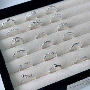 Ensemble de bagues Sonata superposables, mélange ciblé de bagues fines en argent 925, minimalistes et empilables, <span class=keywords><strong>poésie</strong></span> pour le quotidien - Product Image 6