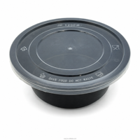 Conteneur alimentaire rond en PP de 1000 ml avec couvercle pour plats à emporter, bac de stockage jetable pour traiteur, compatible micro-ondes, anti-fuite, qualité alimentaire, sans BPA