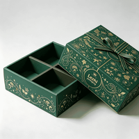 Cajas de Regalo Navideñas con Tapa y Base con Lindos Diseños de Santa Claus y Muñeco de Nieve, Ideales para Empaque Festivo