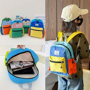 Mochila ligera para jardín de infantes, nueva mochila infantil de colores contrastantes, mochila de lona moderna y linda para bebés - Product Image 2