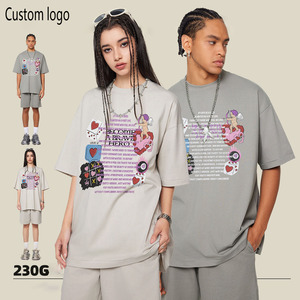 เสื้อยืดสตรีทแวร์วินเทจพิมพ์ลายดิจิทัล โลโก้แบบกำหนดเอง ทรงโอเวอร์ไซส์ ระบายอากาศได้ดี ผ้าฝ้าย 100% แขนสั้น ดีไซน์เรโทร สำหรับฤดูร้อน - Product Image 1