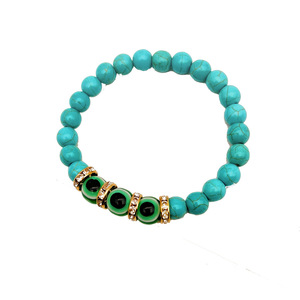 Evil Eye Turquoise Beaded <b>Bracelet</b> Zinc Alloy Bohemian Style Unisex Jewelry Gift - Product Image 5