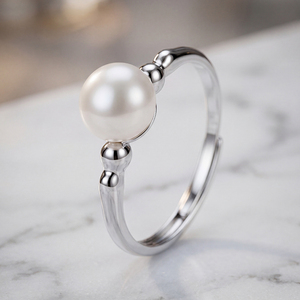 S925 Silver Flower Shell Pearl Ring Big CZ Diamond <b>Daisy</b> Floral Elegant Pearl Jewelry for Women Wedding Engagement <b>Gift</b> - Product Image 4