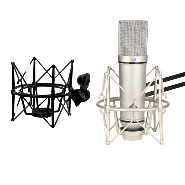 MAI AO U87-S All Metal Microphone Shock Mount Black Champagne Color Compatible B C D E Five Accessories Studio Recording