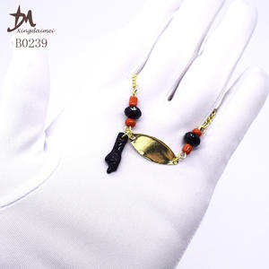 Qcy — Bracelet pour bébé, plaqué or 18K, mains noires, <span class=keywords><strong>en</strong></span> cuivre fait <span class=keywords><strong>main</strong></span>, vente <span class=keywords><strong>en</strong></span> gros, B0239 - Product Image 6