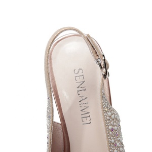 Escarpins Moncheer pour <span class=keywords><strong>femme</strong></span> à bout pointu, <span class=keywords><strong>talon</strong></span> bas, ornés de strass et de perles, antidérapants, légers, à enfiler, pour soirée, sexy - Product Image 4