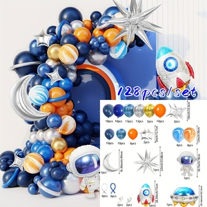 Set di 128 Palloncini in Lattice e Foil a Tema Astronauta e Razzo Spaziale per Decorazioni di <span class=keywords><strong>Compleanno</strong></span> per Ragazzi - Product Image 3