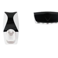 Soporte de pared familiar antipolvo para pasta de dientes, dispensador de 5 ranuras para cepillos de dientes, exprimidor automático de pasta de dientes, juego de soporte. ¡Gran oferta!