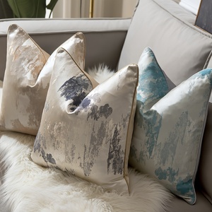 Fundas de almohada de sofá de lujo modernas de champán, Fundas de cojín decorativas con patrón geométrico Retro para sala de estar - Product Image 2