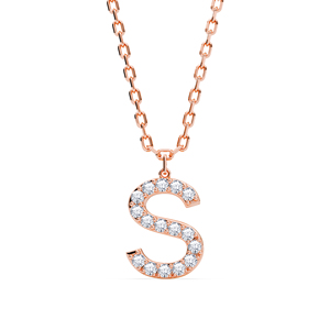 Elegante colgante del alfabeto de la A a la Z con diamantes cultivados en laboratorio VVS VS EF, engastados en plata de ley 925 con acabado en oro, joyería personalizada. - Product Image 2