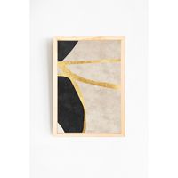 Peinture abstraite moderne avec cadre en bois naturel 32x42 40x60 17x24 23x32 Art mural - Plusieurs tailles disponibles Options multicolores