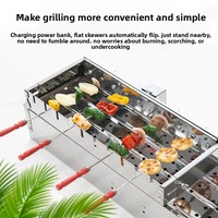 Fuyuan Sao Machine à brochettes rotative entièrement automatique, portable, anti-rouille, à largeur réglable, 5V, connectable