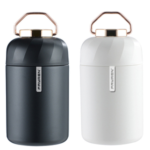 Factory <strong>Double</strong> <strong>Wall</strong> Vacuum Bento Travel Hot Lunch <strong>Box</strong> Outdoors Camping All-in-One Stainless Steel Insulated Food Jar with Spoon - Product Image 2