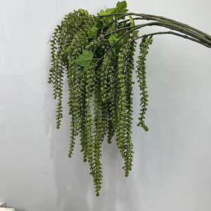 <span class=keywords><strong>Mousse</strong></span> artificielle de haute qualité verdure suspendus feuillage vert rouge Amaranthus plantes pour mariage Vase Bouquet Arrangement de fleurs - Product Image 2