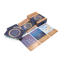 Cartes de tarot personnalisables or et blanc avec impression de logo pour la découverte de soi, revêtement brillant, boîte personnalisée écologique, commandes en gros bienvenues