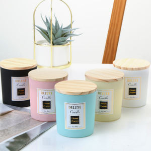 Contenitore di candela satinato opaco di colore barattolo di vetro con coperchio <span class=keywords><strong>in</strong></span> <span class=keywords><strong>legno</strong></span> <span class=keywords><strong>portacandele</strong></span> Votive <span class=keywords><strong>in</strong></span> vetro - Product Image 5