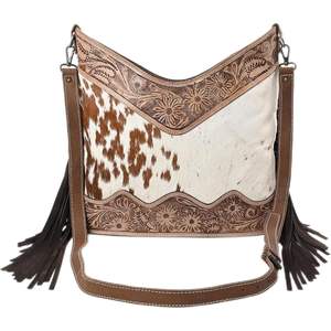 Sac bandoulière en cuir de vachette fait main pour femme, motif géométrique, style western - Product Image 4