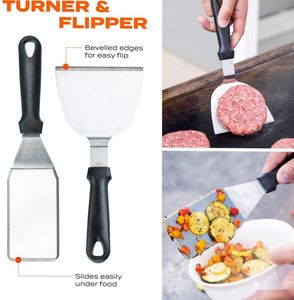Juego de espátulas para parrilla plana con mango de plástico para accesorios de barbacoa - Product Image 4