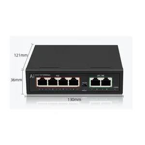 Cámara ip cctv sistema 48V 4 puertos PoE Switch