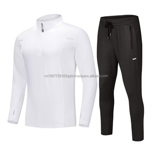 Vêtement de sport pour hommes et femmes, t-shirt à manches longues à fermeture éclair mi-longue, séchage rapide, pour entraînement sportif, course à pied et cyclisme - Product Image 1