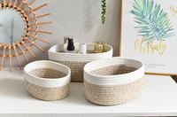 Vente chaude ménage neatening organisateur à la main couture coton corde salle de bain panier de rangement pour jouets serviette cosmétique