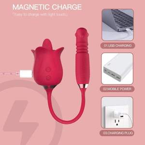 Yeni <span class=keywords><strong>G</strong></span> Noktası Yumuşak Çubuk Döner Top Teleskopik İtici Mastürbasyon Kadın Seks Oyuncakları Takılabilir <span class=keywords><strong>G</strong></span>ül Vibratör 10 Frekans - Product Image 4