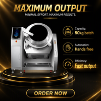 Máquina Automática de Salteado Rotatorio a Gas, Rotación de 360 Grados, Acero Inoxidable 304, Equipo Comercial Multifuncional Natural
