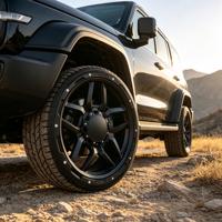 Jantes en alliage d'aluminium forgé tout-terrain personnalisées de 17 à 20 pouces, noir mat, pour remplacement de SUV/pick-up 4x4 avec design à rivets