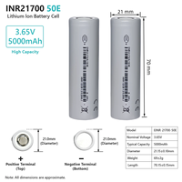 Baterai Lithium Ion Silinder Victpower INR21700-50E 5000mAh 1000+ Siklus untuk Elektronik Konsumen