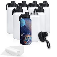 Botella de Agua Deportiva Sublimable al por Mayor de 32oz, Termo Aislado de Doble Pared de Acero Inoxidable con Asa