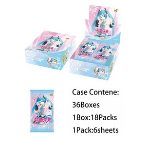 Venta al por mayor de auténticas tarjetas de juego de mesa KAYOU Hatsune Miku para niñas, juguetes de 2 yuanes, lindos regalos de anime japonés de colección. - Product Image 1